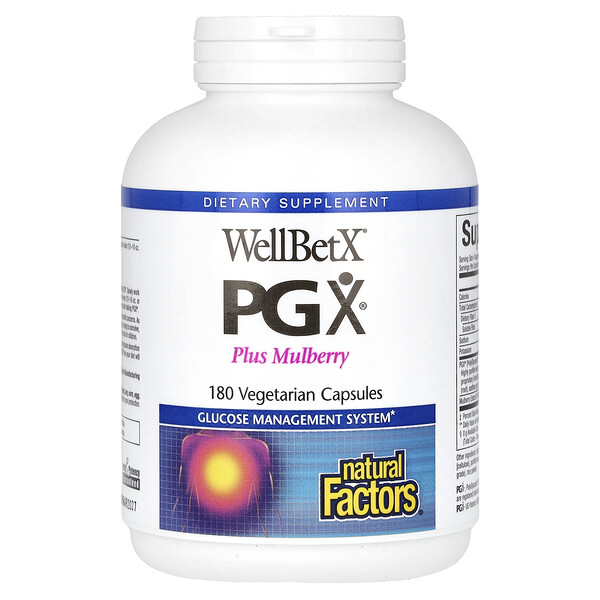 WellBetX PGX, Плюс шелковица, 180 вегетарианских капсул Natural Factors