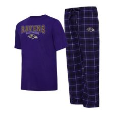 Men's Concepts Sport Purple/Black Baltimore Ravens Arctic T-Shirt & Pajama Pants Sleep Set Unbranded