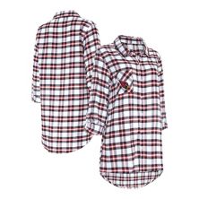 Женская женская ночная рубашка в клетку с длинными рукавами и пуговицами, черная Arizona Cardinals Sienna Concepts Sport Unbranded