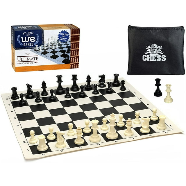 WE Games Ultimate Heavy Weighted Tournament Chess Set - Silicone Board Wood Expressions, Inc. WE Games