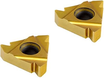 MAXTOOL 2PCs 22ER6UN External American UN Full Profile Indexable Threading Inserts 1/2" I.C. 6 TPI Carbide TIALN-Coat; 22ER6UN-T02 MaxTool