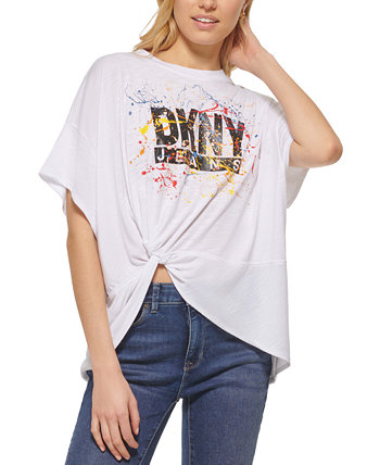 Женская футболка с логотипом Paint-Splatter DKNY Jeans