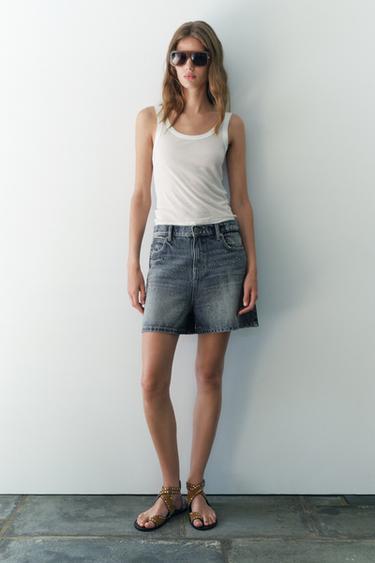 MID WAIST DENIM SHORTS ZW COLLECTION Zara