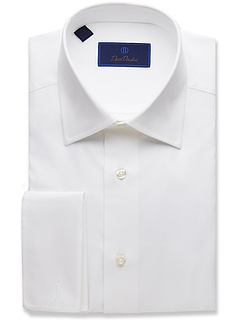 Рубашка классического кроя Micro Birdseye с французскими манжетами David Donahue