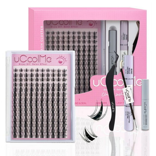 uCoolMe Fairy | Manga C Curl Wet Look DIY Lashes Extension Kit and Lash Clusters 8-18mm | Bond Seal and Remover Eyelash Makeup Eyelashes Cosmetic Nobrand