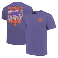 Женская фиолетовая футболка-талисман Clemson Tigers Comfort Colors в клетку Image One