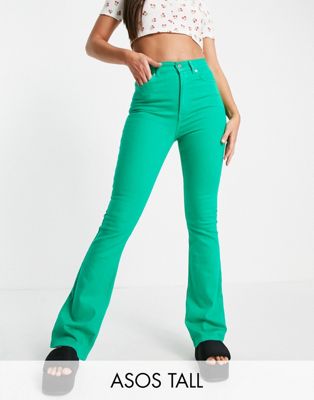 Зеленые расклешенные джинсы в стиле 70-х ASOS DESIGN Tall ASOS Tall