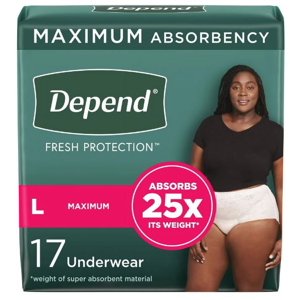 Depend Fit-Flex Incontinence Underwear for Women - Maximum Absorbency (Pack of 8) Depend