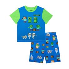 Мальчики 6–12 лет Minecraft &#34;Trapped&#34; Пижамный комплект из топа с короткими рукавами и шорт Licensed Character