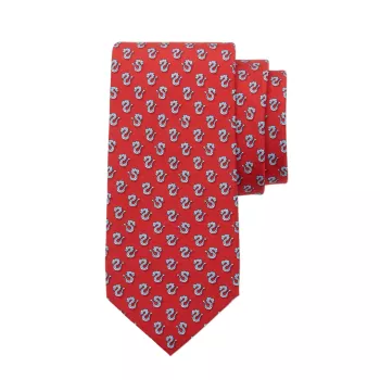 Шелковый галстук «Красный дракон» Ferragamo