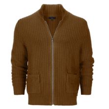Gioberti Mens 100% Cotton Milano Knit Full-Zip Sweater Gioberti