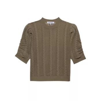 Кашемировый свитер с короткими рукавами и пуантами FRAME