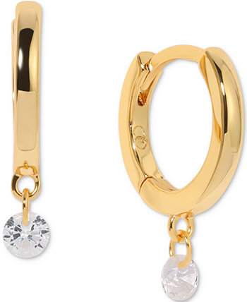 Серьги-кольца с подвесками из 18-каратного золота с кристаллами Girls Crew