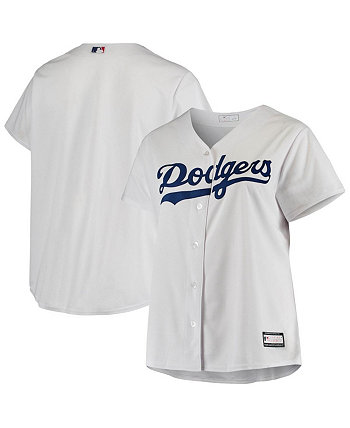 Women's White Los Angeles Dodgers Plus Size Sanitized Replica Team Jersey Profile