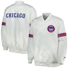 Мужская белая университетская куртка Chicago Cubss Power Forward белого цвета с застежкой на пуговицы Starter