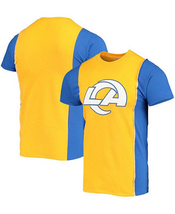 Мужская золотистая футболка с логотипом Royal Los Angeles Rams Refried Apparel