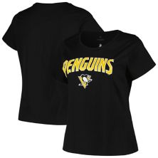 Women's Profile Black Pittsburgh Penguins Plus Size Arch Over Logo T-Shirt Profile
