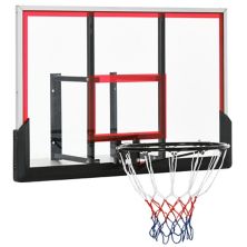 Soozier Wall Mounted Basketball Hoop, Basketball Goal with 43&#34; x 30&#34; Shatter Proof Backboard, Durable Bracket and All Weather Net for Outdoor Use Soozier