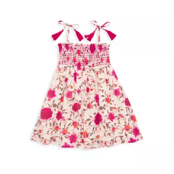 Маленькая девочка и усилитель; Платье мейн с цветочным принтом для девочки Ro's Garden