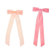 2-piece Ribbon Hair Bow Clip Set Unbranded
