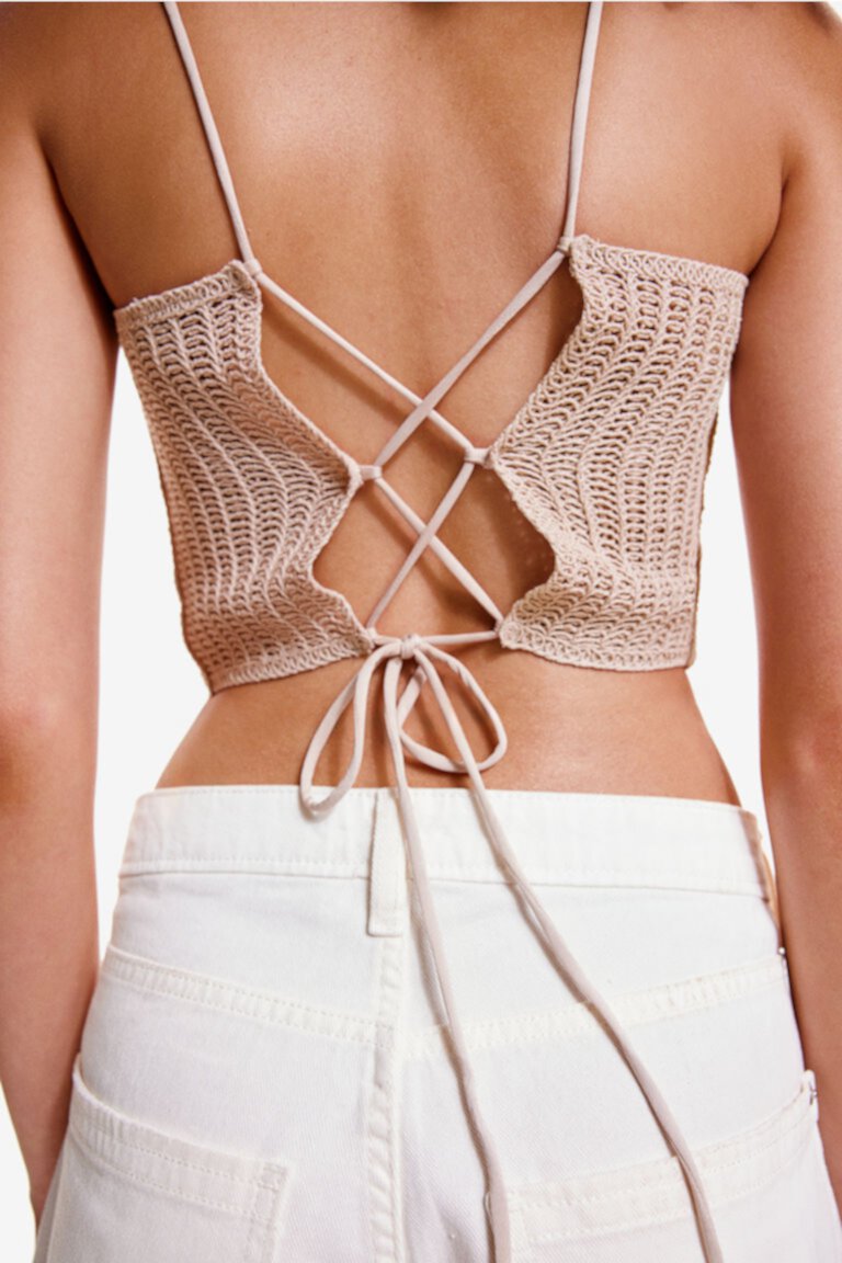 Tie-detail Crochet-look Top H&M