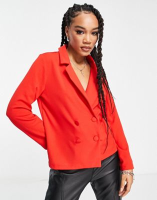 Двубортный пиджак красного цвета Rebellious Fashion - часть комплекта Rebellious Fashion