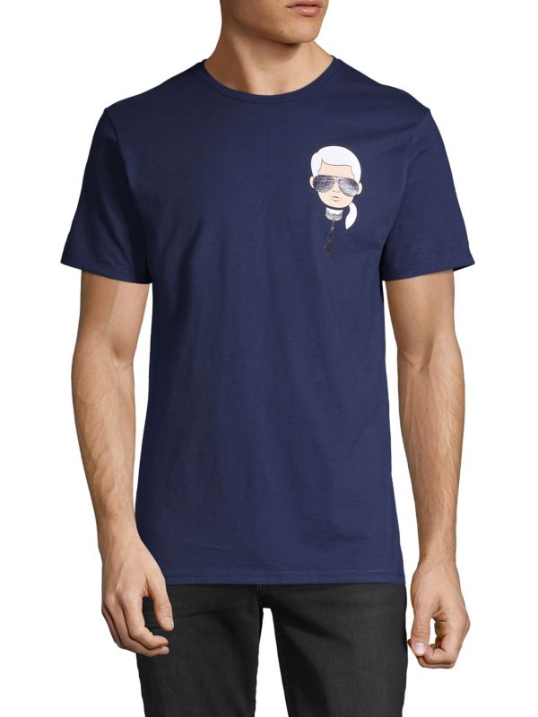 Мужская хлопковая футболка Karl Lagerfeld Paris с графическим изображением Karl Lagerfeld Paris