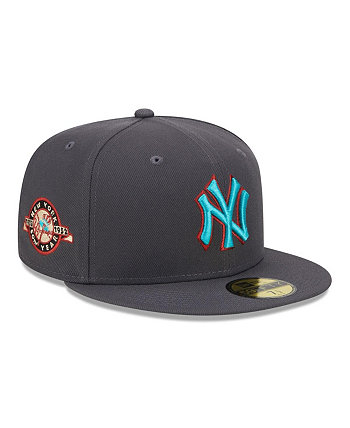 Мужская графитовая приталенная шляпа New York Yankees с принтом 59FIFTY New Era