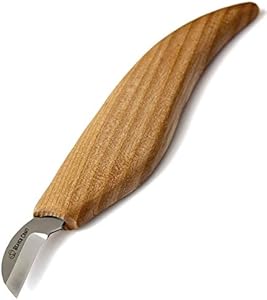 BeaverCraft Chip Carving Knife C6 1" Wood Carving Knife for Fine Chip Carving Wood and Stop Cuts Detail Chip Knife for Wood Carving Wood Pre-sharpened Wood Carver Small Knife Whittling Beavercraft