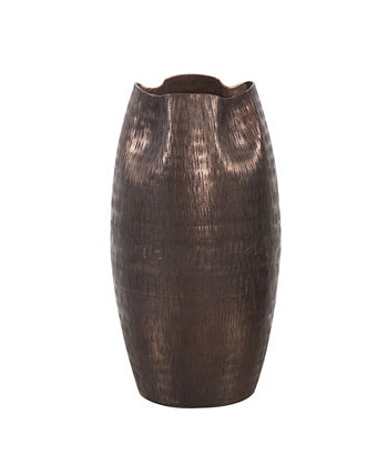Текстурированная медная алюминиевая ваза с защипами сверху, малая Howard Elliott
