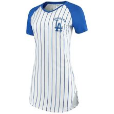 Белая ночная рубашка в тонкую полоску Women's Concepts Sport Los Angeles Dodgers Vigor Unbranded