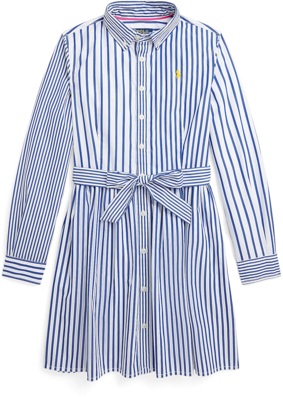 Платье-рубашка из хлопкового поплина в полоску (для больших детей) Polo Ralph Lauren