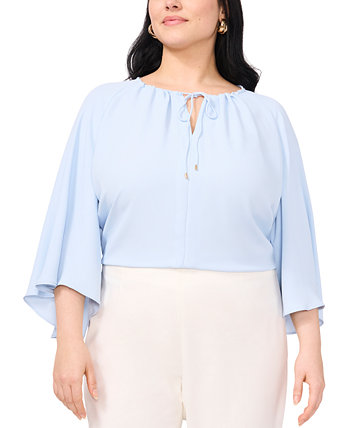 Plus Size Split-Neck Angel-Sleeve Blouse Vince Camuto