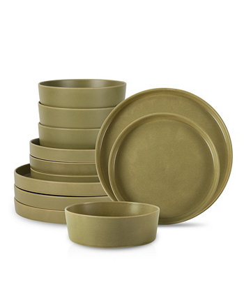 MODAN Stoneware 12 Pc. Set, Service for 4 Stone by Mercer Project