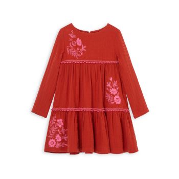 Маленькая девочка &amp;amp; Многоуровневое платье с вышивкой для девочки PEEK