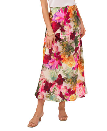 Women's Floral-Print Pull-On A-Line Midi Skirt Vince Camuto