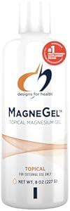 Designs for Health MagneGel Topical Magnesium Gel - Transdermal Magnesium Chloride Gel May Support Skin + Muscles - Apply to Arms or Legs (8oz) Designs for Health