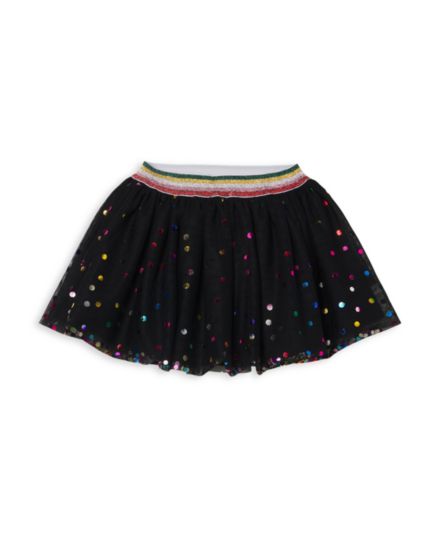 Girl's Metallic Polka Dot Tulle Skirt Stella McCartney Kids