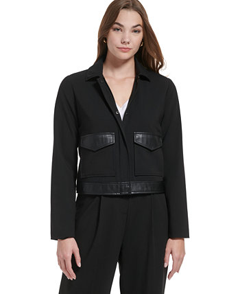 Женская куртка из искусственной кожи с молнией спереди Calvin Klein