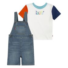 Комплект из футболки с цветным логотипом Levi's® и джинсовых шорт для мальчиков для малышей Levi's®