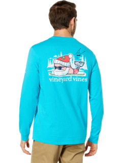 Футболка Santa Ski Whale с длинным рукавом и карманом Vineyard Vines