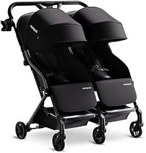 Mompush Lithe Double Ultralight Stroller, Lightweight Side by Side Stroller, Two Large Seats with Individual Recline, Easy Fold Mompush