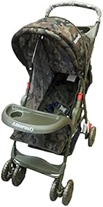 AmorosO Single Stroller - Baby Stroller with Four Wheels - Lightweight Stroller - Convertible Stroller with Extra Storage Space - Foldable Stroller with Sun Protection Hood Cover (Black) Amoroso