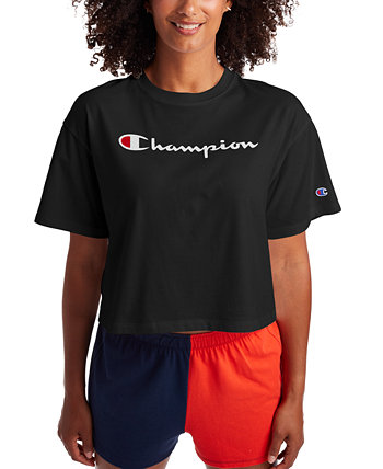 Женская укороченная футболка с логотипом Champion