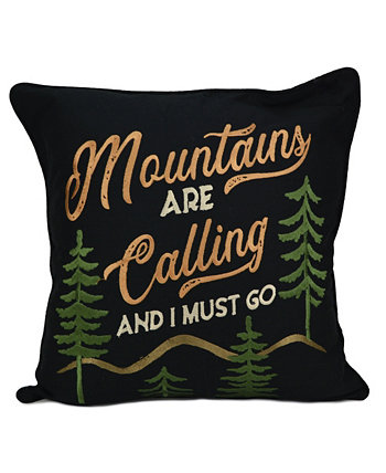 Декоративная подушка «Медвежья гора» с росписью, 18 x 18 дюймов Donna Sharp