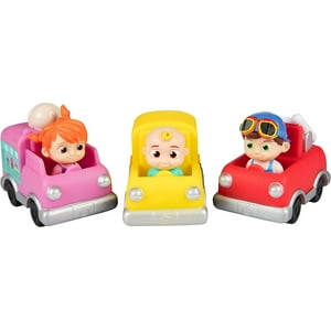 CoComelon Cars Toy 3 Pack - JJ, Tomtom & YoYo with School Bus, Fire Truck & Ice Cream Truck - Ages 2+ CoComelon