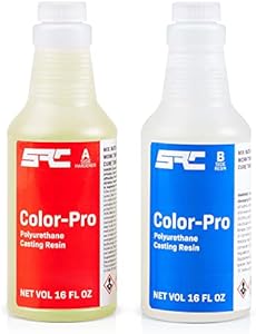 Color-Pro, Silicone Polyurethane Casting Resin Kit, Arts, Crafts, Figurines, Prototypes, Models, Semi-Clear, High Strength, Low Odor, Easy Pour - 1 Gal (0.5-Gal Part A + 0.5-Gal Part B) SPRESIN