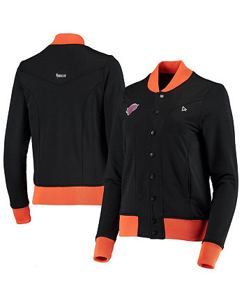 Women's Black New York Knicks Nostalgic Full-Zip Tracksuit Jacket Qore