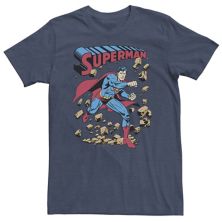 Винтажная футболка с плакатом Big & Tall DC Comics Superman Smash Rocks DC Comics