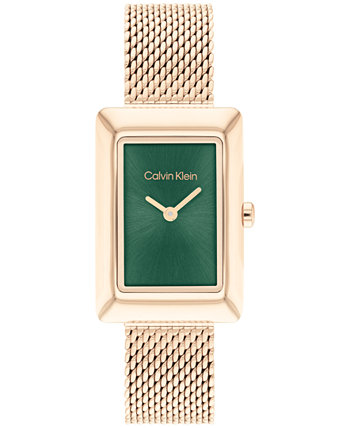 Женские золотистые часы-браслет из нержавеющей стали с двумя стрелками и гвоздикой, 22,5 мм Calvin Klein